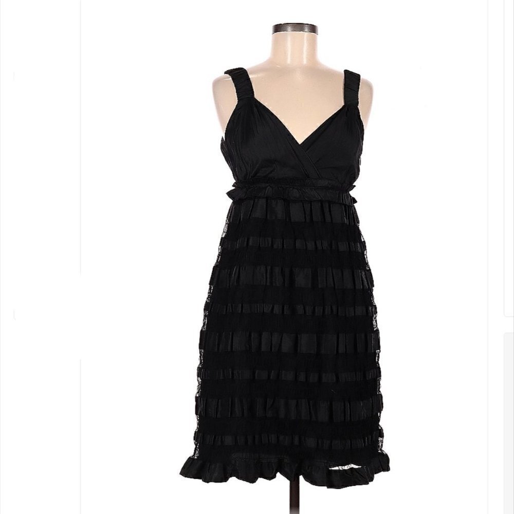 MOSCHINO Cheap And Chic Black Ruffle Sleeveless Cocktail Dress Size 6